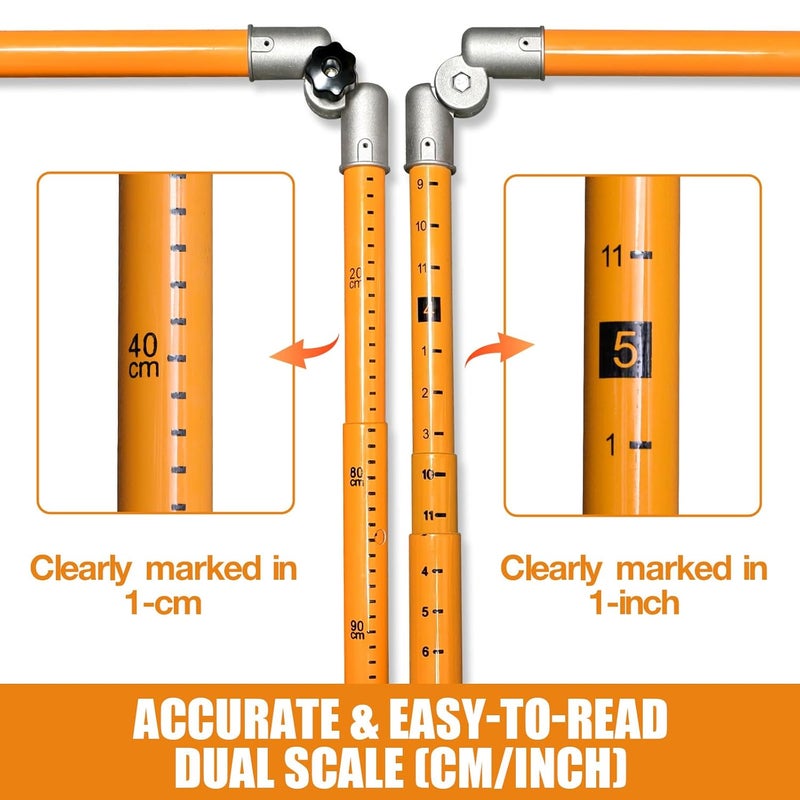 comincia Measuring Stick,15FT Height Stick for Trucks with Telescoping Pole,Sturdy Non-Conductive Fiberglass Load Height Stick for Oversized Cargo,Accurate 90°Arm Lock,with Carrying Bag - Image 4